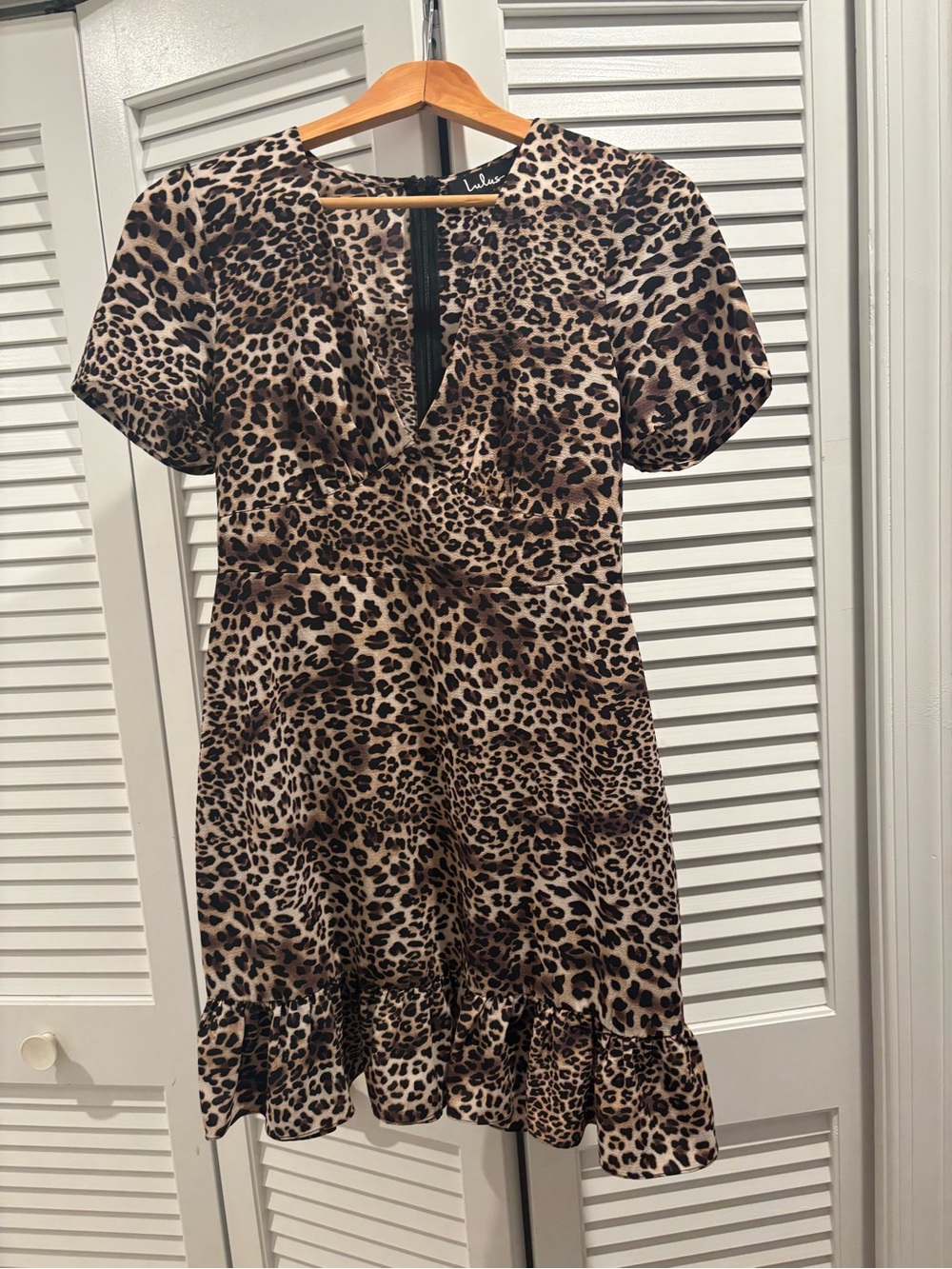 LulusShort Sleeve animal Print Dress in Brown